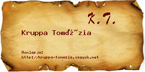 Kruppa Tomázia névjegykártya